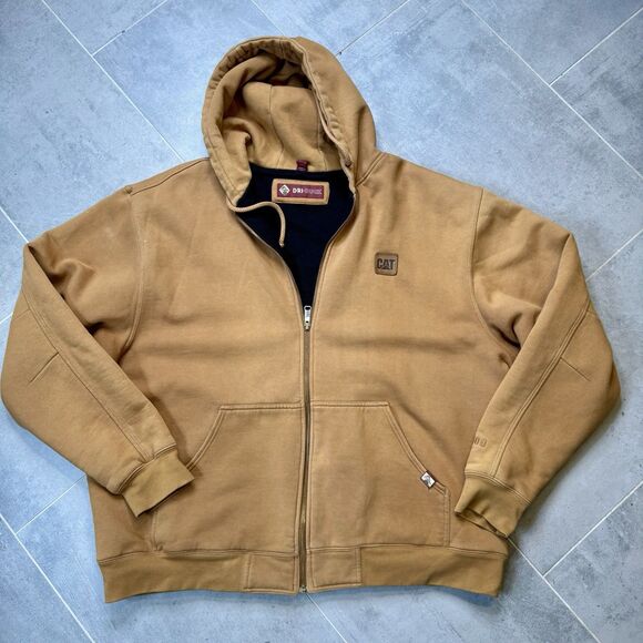 DRI DUCK Saddle Hooded Thermal Lined Zip Jacket Men’s 2XL – CAT Logo - Picture 1 of 16